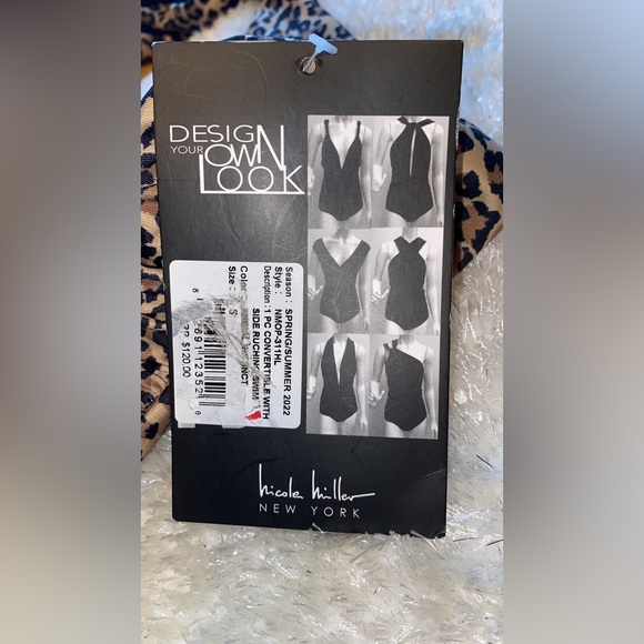 Nicole Miller NWT Leopard Print Tie Waist Swimsuit - Picture 6 of 10